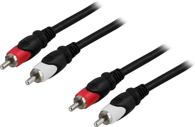 Ljudkabel - 2st RCA - ha - ha - 5m - Svart
