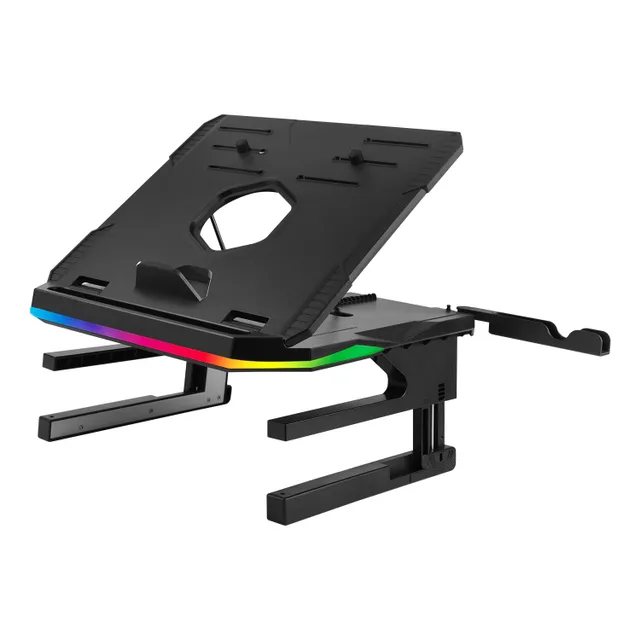 Enermax R.T. STAND - Ställ för bärbar dator/surfplatta - med smartphone-ställ, tablet stand - svart