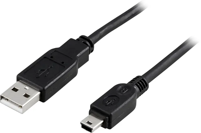 USB 2.0 kabel - Typ A Hane till Typ Mini B Hane - 0,5m - Svart