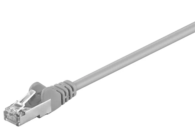 Patchkabel CAT 5e, F/UTP, grå, 0,25 m kopparklädd aluminiumtråd (CCA)