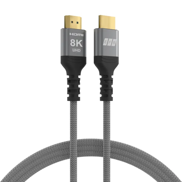 HDMI-21-00002, 1 m, HDMI Typ A (standard), HDMI Typ A (standard), 3D kompatibilitet, 48 Gbit/s, Svart, Grå