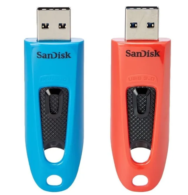 Ultra - USB flash-enhet - 64 GB - USB 3.0 - blå, röd (paket om 2)