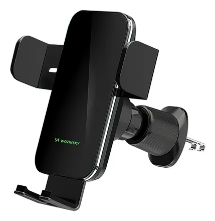 WEDZ-3Y8S clamp car holder with 15W inductive charger for phone on the air vent - black