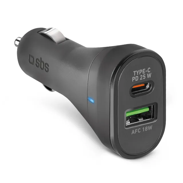 25W billaddare - ultrasnabb laddning med Power Delivery (PD) - Svart