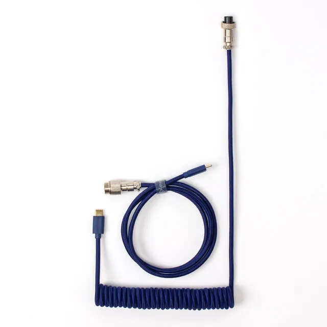 Custom Coiled Aviator Cable USB-C - Blå