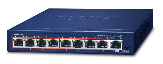 GSD-908HP - Switch - 8 x 10/100/1000 (PoE+)