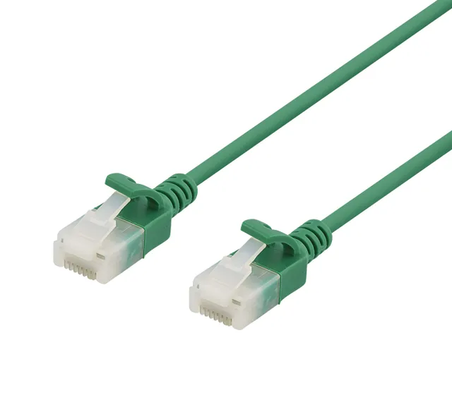 U/UTP Cat6a patch cable, slim, 3.5mm diameter, 3m, green