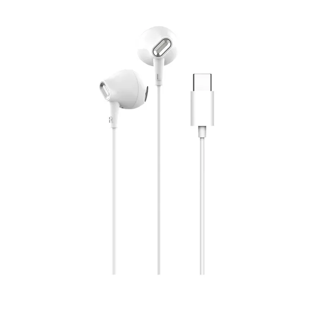 PUIPHF34USBCWHI, Sladdansluten, Samtal/musik, 20g, Headset, Vit