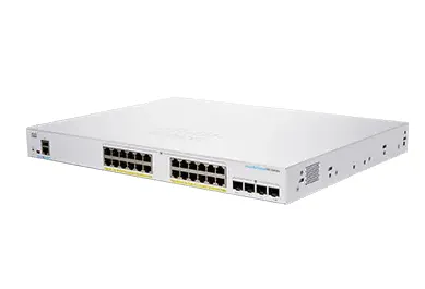 Business 250 Series CBS250-24PP-4G - Switch - L3 - smart - 24 x 10/100/1000 (PoE+) + 4 x Gigabit SFP - rackmonterbar - PoE+ (100 W) - återanvänd