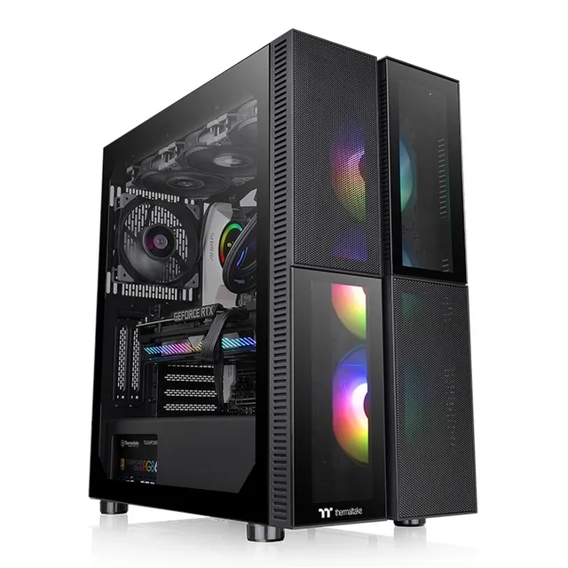 Versa T26 TG ARGB -miditornikotelo ikkunalla ja RGB-valaistuksella, musta