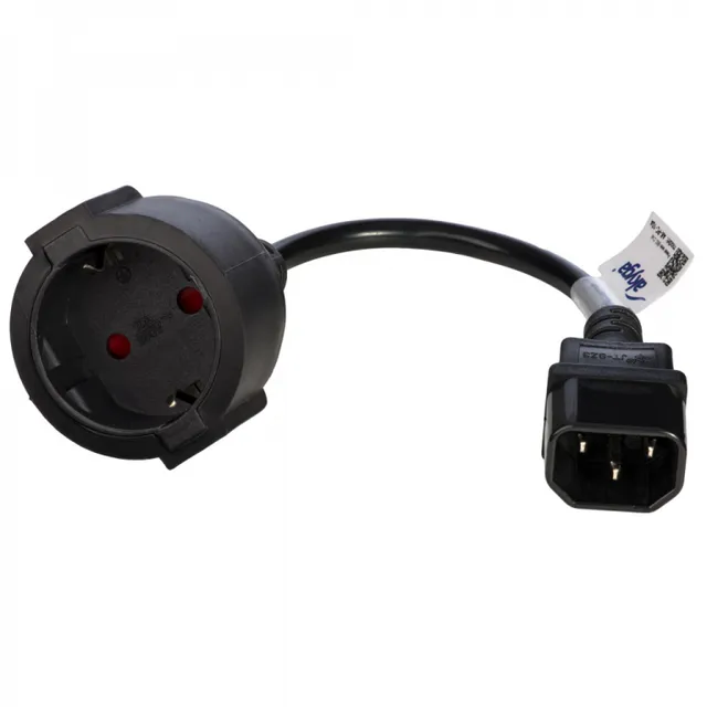 Pro Series - Förlängningskabel för ström - CEE 7/4 (hona) till IEC 60320 C14 - 250 V - 10 A - 15 cm - svart