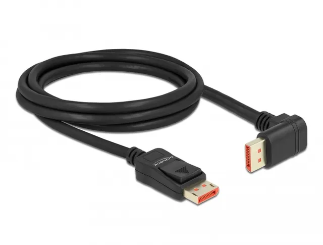 DisplayPort Kabel 1.4 (4k/8k) - Nedåtvinklad - Svart - 2m