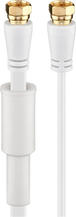 Platt SAT-antennkabel (80 dB), dubbelskärmad, väderskyddad guldpläterad, F-plugg > F-plugg (helt avskärmad), 2.5 m