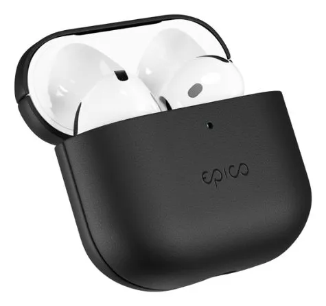 Leather Case, AirPods (4th Gen) -suojakuori, Musta