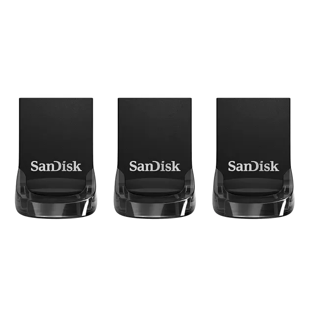 Ultra Fit - USB flash-enhet - 32 GB - USB 3.1 - svart (paket om 3)