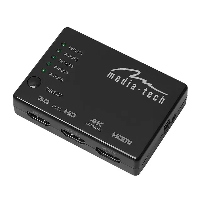 Media-Tech MT5207 - Video-/ljudomkopplare - 5 x HDMI - skrivbordsmodell