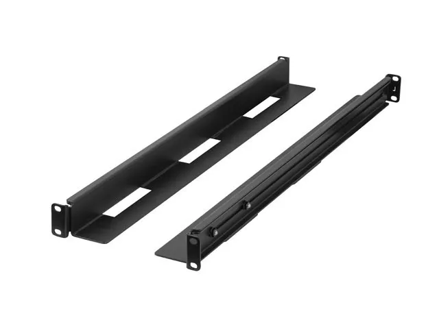 - Skenmonteringssats för rack - glidande - svart, RAL 9004 - 1U - 19