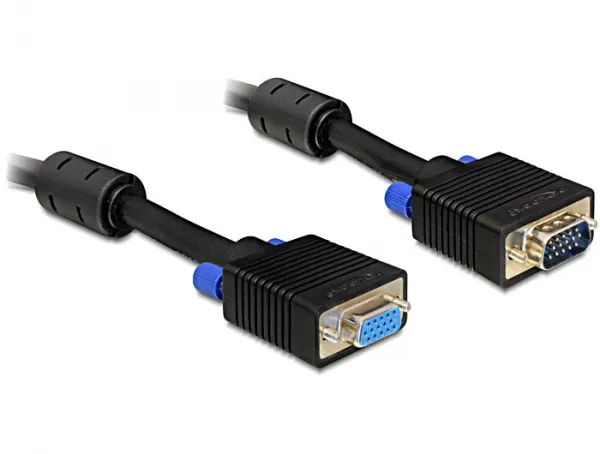 VGA förlängningskabel - 1m - Svart
