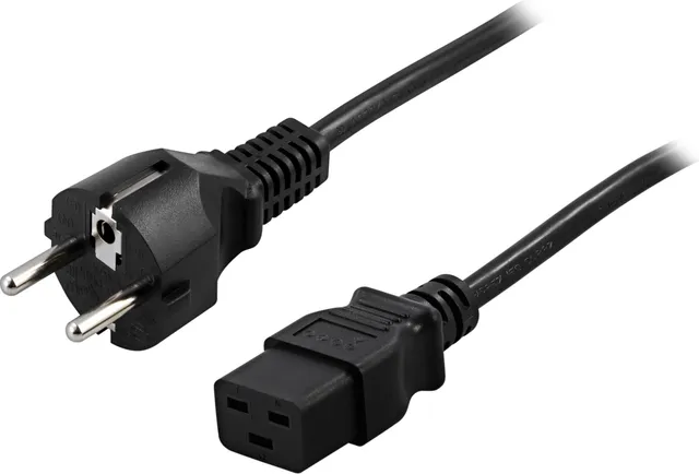 apparatkabel, 16A, rak CEE 7/7 - rak IEC C19, 3m (DEL-110T)