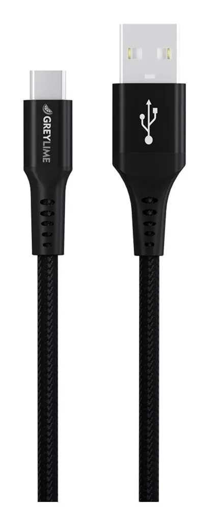 Braided USB-A to USB-C Cable Black 0.5 m