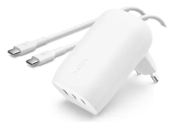 Väggladdare GaN 3x USB-C 67W PD Vit