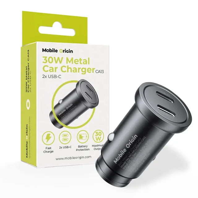 Metal Car Charger 30W - CA13 - 2x USB-C