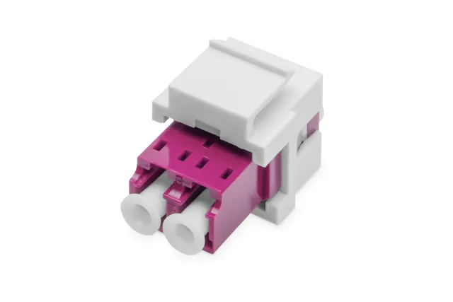 - Kopplingsdon för nätverk - LC/UPC-multiläge (hane) till LC/UPC-multiläge (hane) - fiberoptisk - duplex - OM4 - trapetsjack - violett