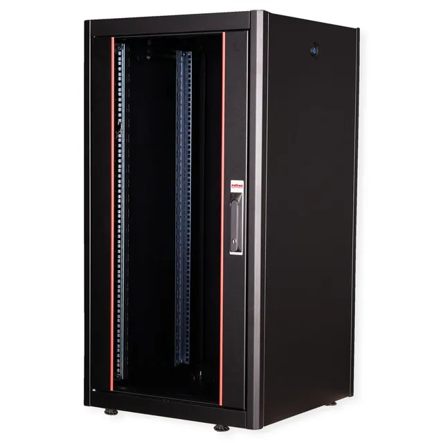 Basic - rack - glass door 600x600 WxD - 22U