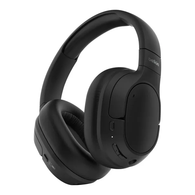 SoundForm Isolate - Hörlurar med mikrofon - fullstorlek - Bluetooth - trådlös, kabelansluten - aktiv brusradering - USB-C, 3,5 mm kontakt - lju