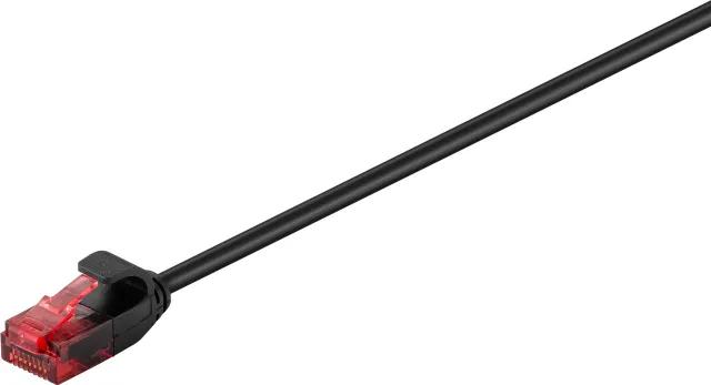 CAT 6 smal patchkabel, U/UTP, svart kopparledare (CU), 10 m