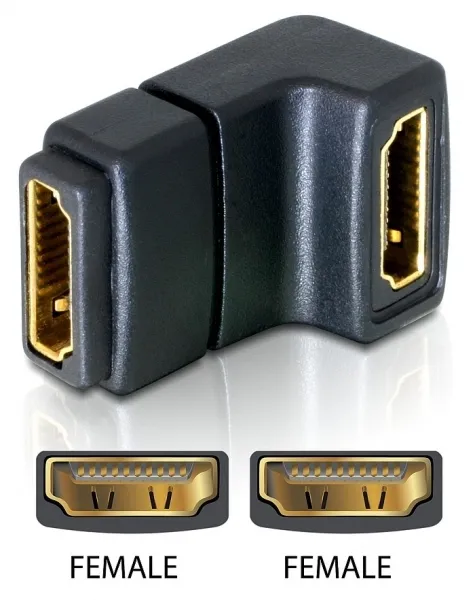 HDMI-adapter, 19-pin ho till ho, vinklad (65075)