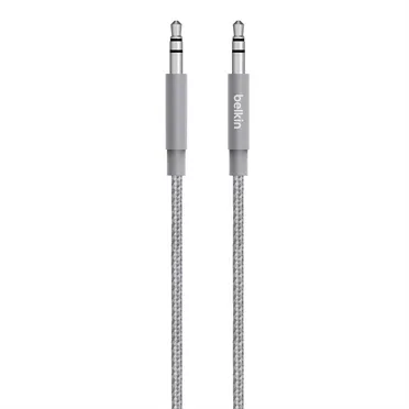 MIXIT Metallic Aux Cable - Ljudkabel - mini-phone stereo 3.5 mm hane till mini-phone stereo 3.5 mm hane - 1.2 m - grå