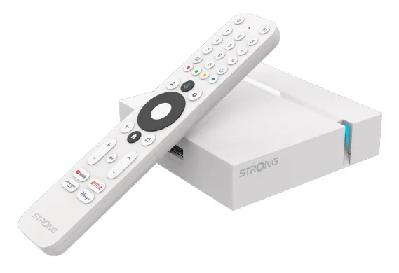 Leap S3+V2 Google TV Box 4K UHD-strömningsenhet (vit)