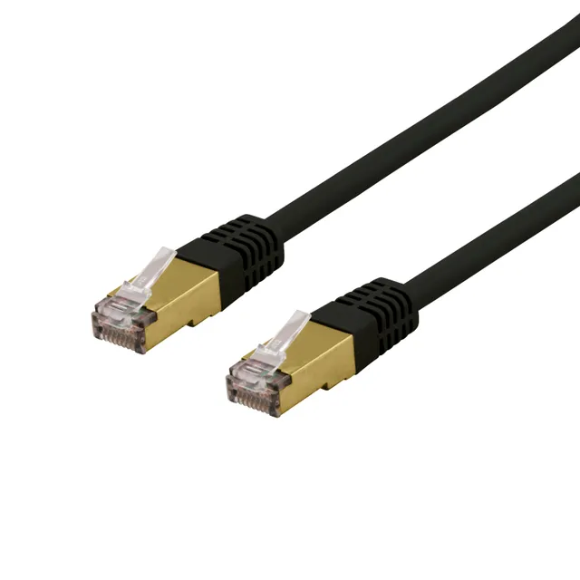 S/FTP Cat6a patch cable, delta cert, LSZH, 5m, black