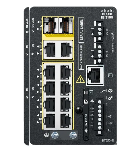 Catalyst IE3105 Rugged Series - Network Essentials - switch - Administrerad - 8 x 10/100/1000 + 2 x combo Gigabit - DIN-skenmonterbar
