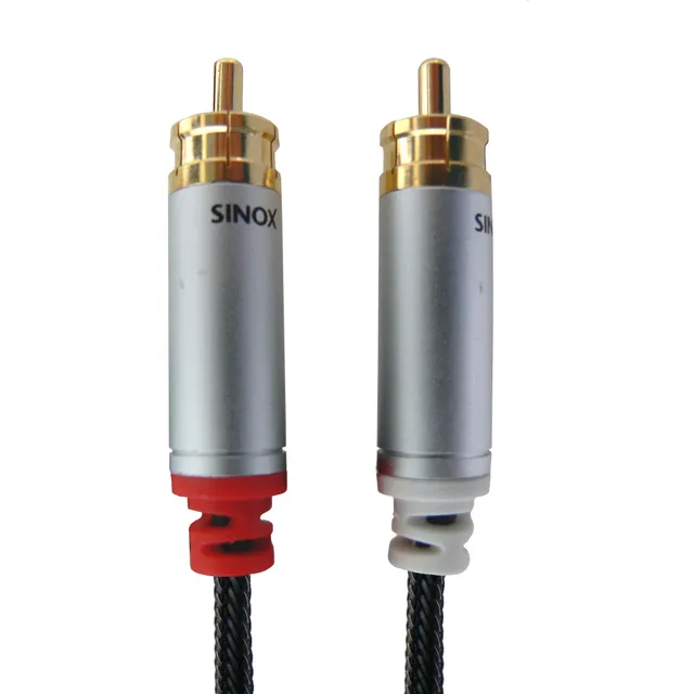 Sinox - Ljudkabel - RCA x 2 hane till RCA x 2 hane - 1.5 m - svart