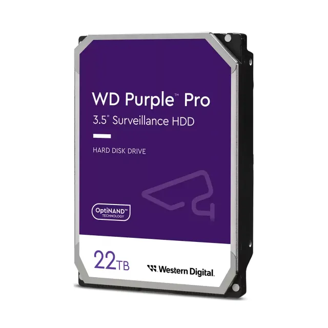 22 TB WD Purple Pro, 7200 rpm, 512 MB cache SATA3, Surveillance