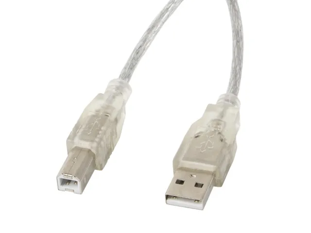 USB-A till USB-B 2.0 Kabel Transparent (1.8 Meter)