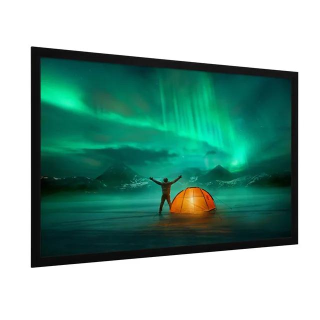 Projecta HomeScreen Deluxe Wide Format - Projektorduk - 74" (189 cm) - 16:10 - Matte White - RAL 7021, gråsvart