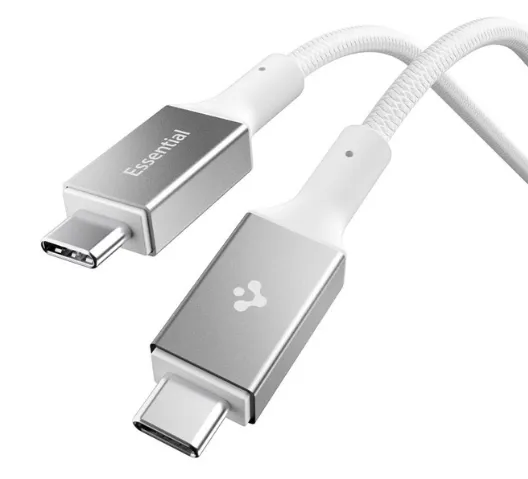 Essential USB C to USB C 240W Fabric Cable - white EB24015CC