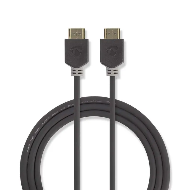 High Speed ​​HDMI ™ kabel med Ethernet | HDMI™ Kontakt | HDMI™ Kontakt | 4K@60Hz | ARC | 18 Gbps | 2.00 m | Rund | PVC | Antracit | Låda