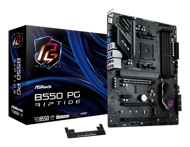 B550 PG Riptide Moderkort - AMD B550 - AMD AM4 - DDR4 RAM - ATX