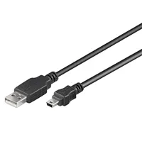 USB-A <-> USB Mini-B (5-pin) - 1.5m - Svart