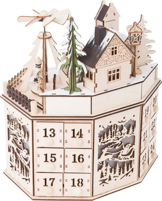 - Wooden Advent Calendar Christmas Land