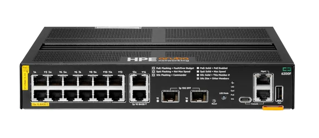 Aruba 6200F 12G Class4 PoE 2G/2SFP+ 139W Switc