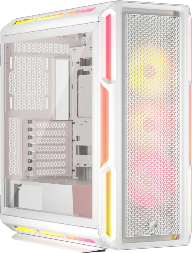 CORSAIR iCUE LINK 5000T LX RGB - Mid tower spel - utökad ATX - genomskinlig sidopanel (härdat glas) - ingen strömförsörjning (ATX) - vit - USB/ljud