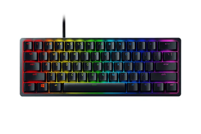 Huntsman Mini 60% - Optical Purple (Clicky) - Gaming Keyboard - Utan numpad - Fransk - Svart