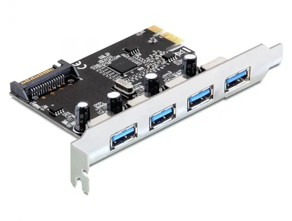 PCI-Express 4 USB3, Typ A, SATA-power