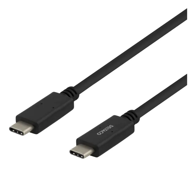 USB 2.0 USB-C till USB-C-kabel, 3m, USB-IF, 480 Mbit/s, svart