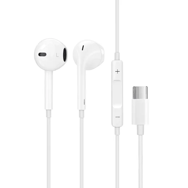 Selek in-ear hörlurar USB-C med mikrofon - vit